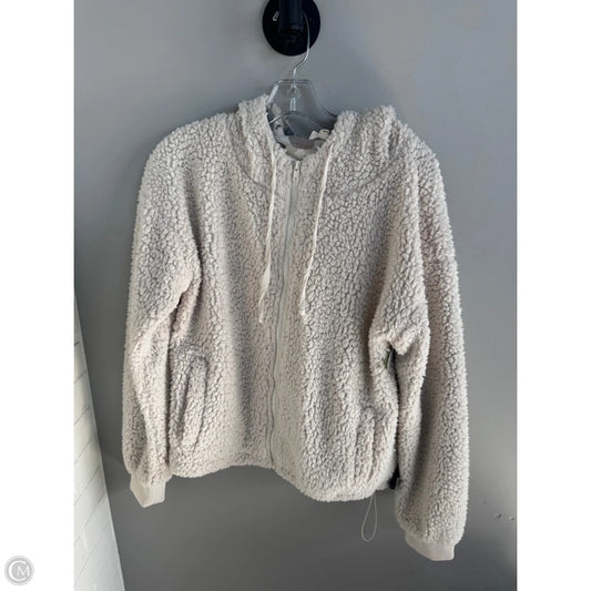 Jacket Fleece By Hem & Thread In Cream, Size: L