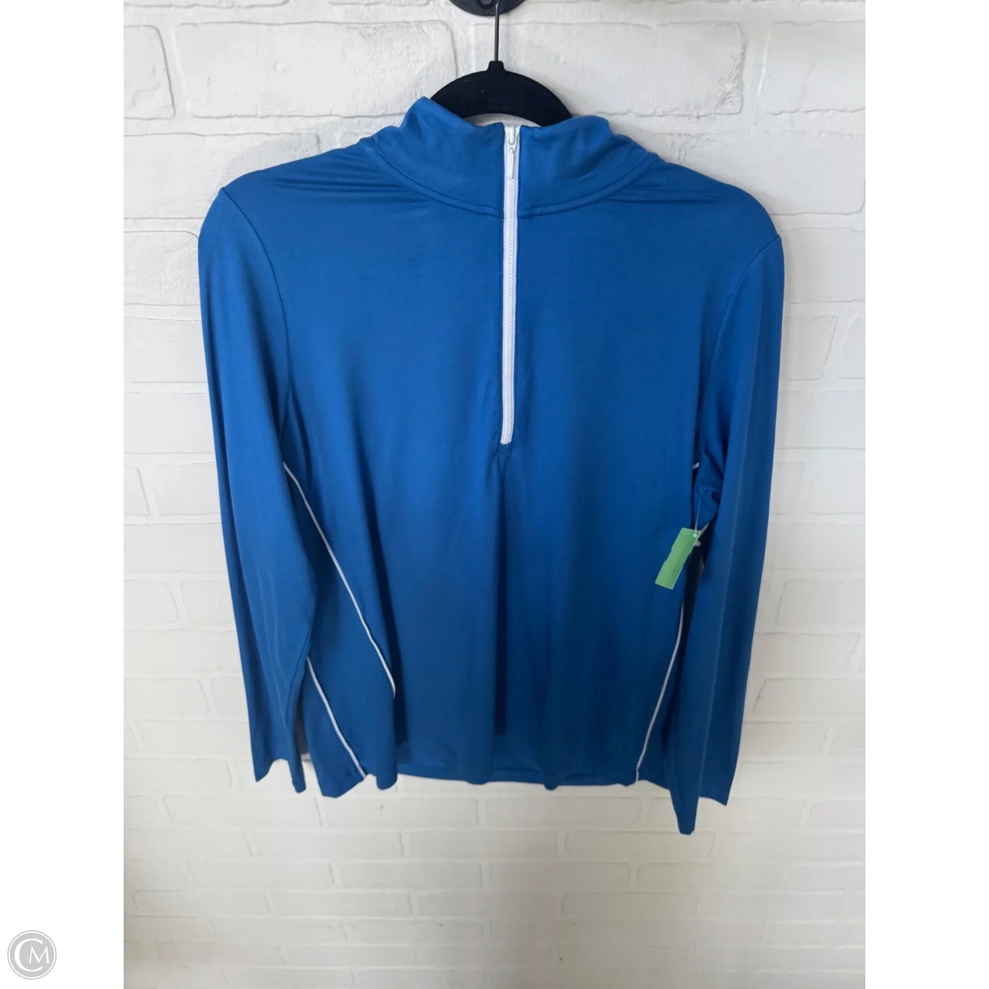 Athletic Top Long Sleeve Collar By J. Jill In Blue & White, Size: M