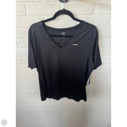 Athletic Top Short Sleeve By Reebok In Black, Size: Xl