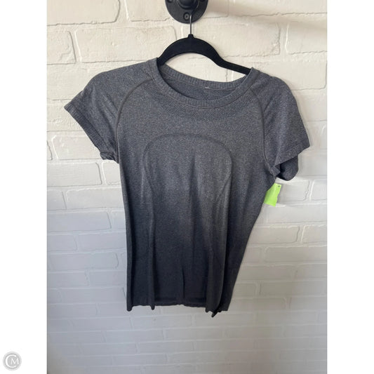 Athletic Top Short Sleeve By Lululemon In Grey, Size: M