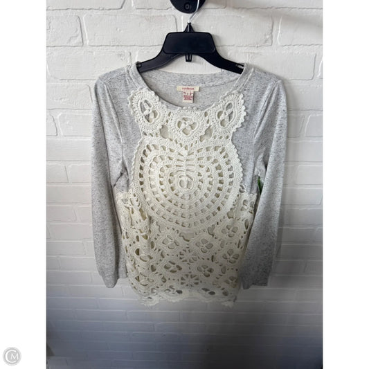 Top Long Sleeve By Sundance In Cream & Grey, Size: S