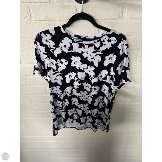 Top Short Sleeve By Alfani In Black & White, Size: S
