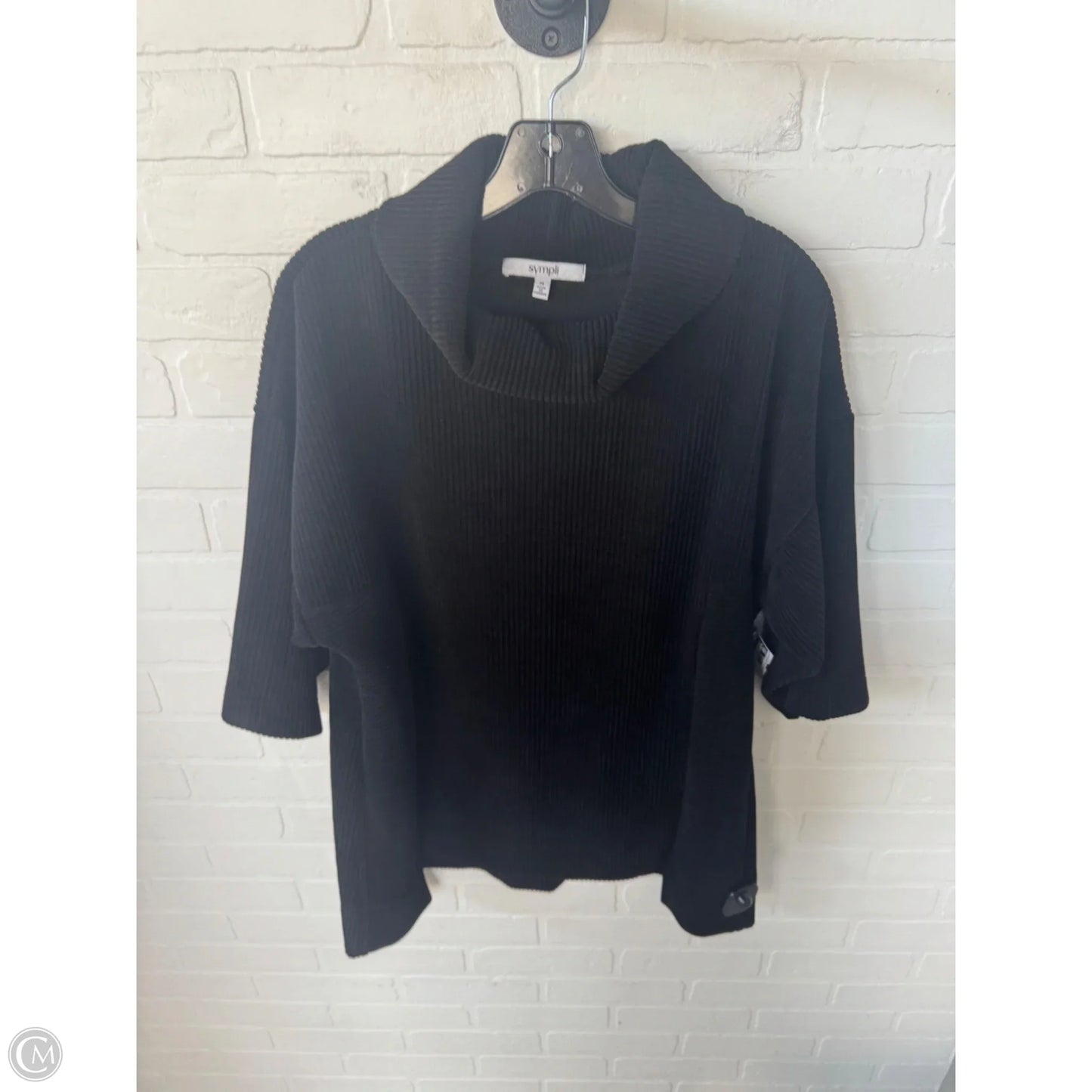 Sweater Short Sleeve By Sympli In Black, Size: M