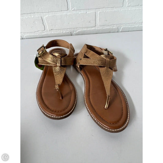 Sandals Flats By Crown Vintage In Gold, Size: 7