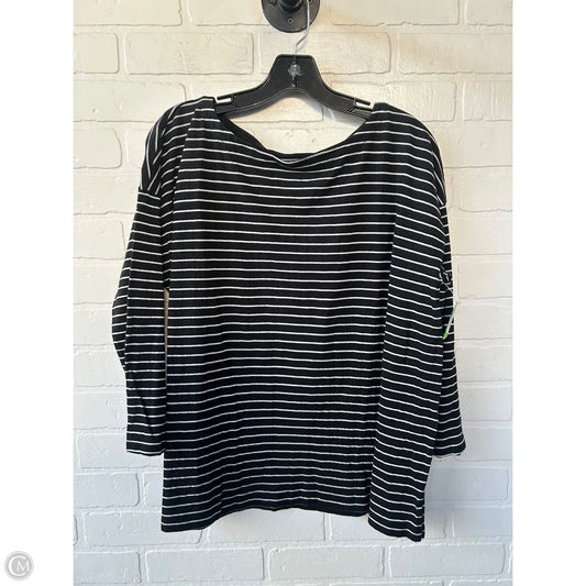 Top 3/4 Sleeve Basic By Eileen Fisher In Black & White, Size: M