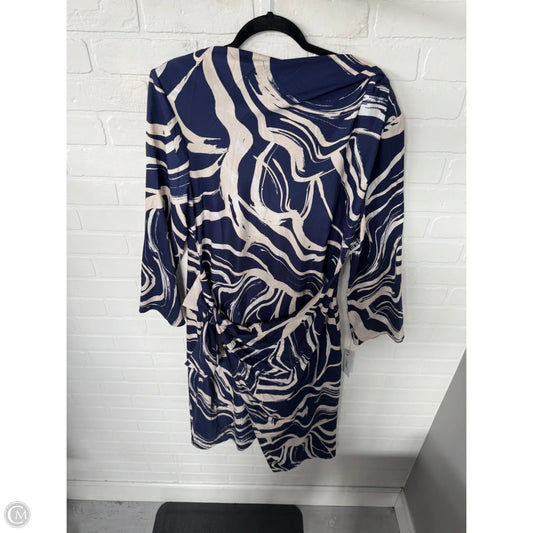 Dress Work By Donna Morgan In BLUE & Cream, Size: 1x