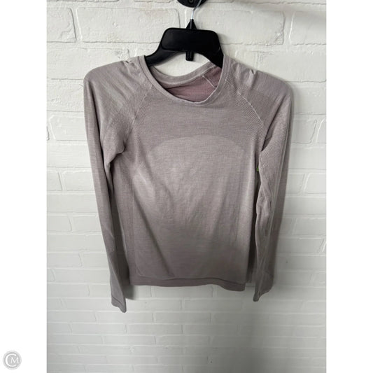 Athletic Top Long Sleeve Crewneck By Lululemon In Tan, Size: S
