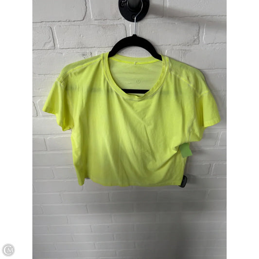 Athletic Top Short Sleeve By Lululemon In Yellow, Size: S