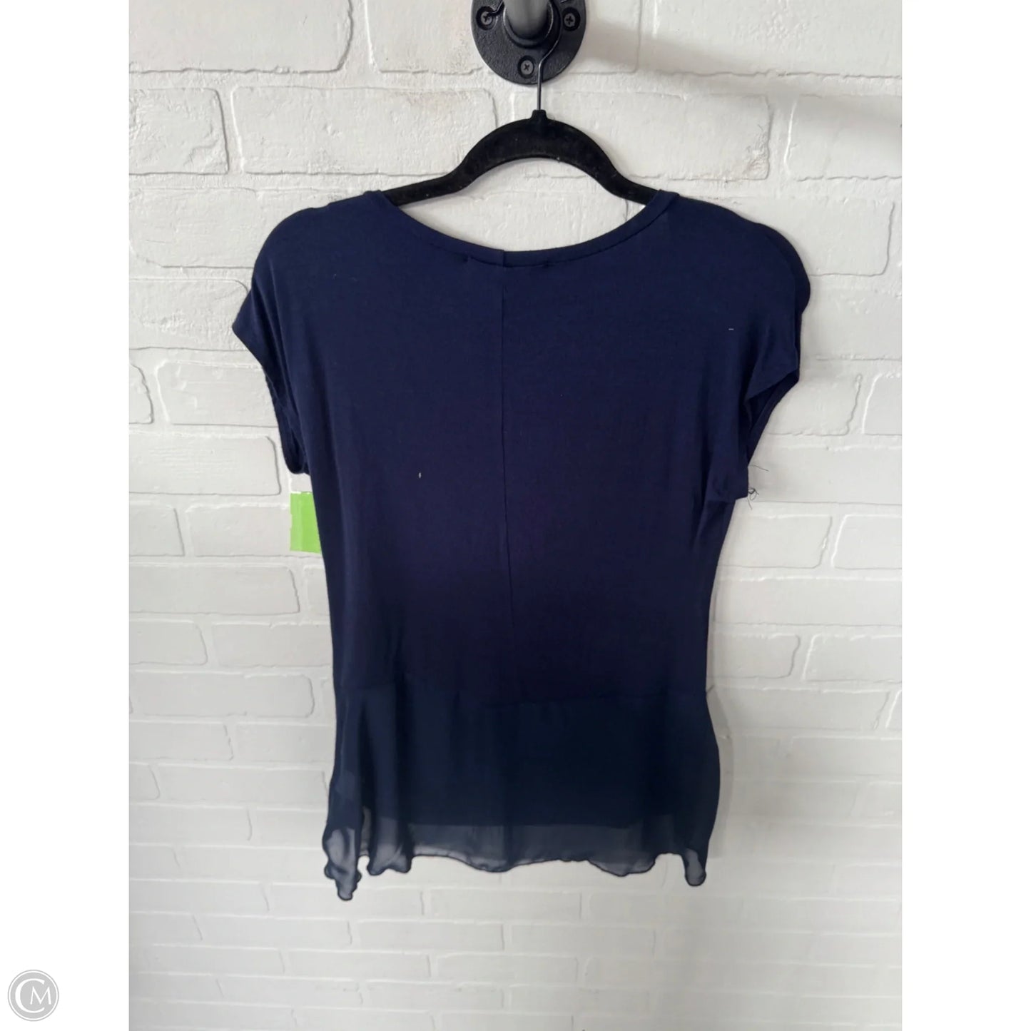 Top Short Sleeve By Bleu In Blue & White, Size: S