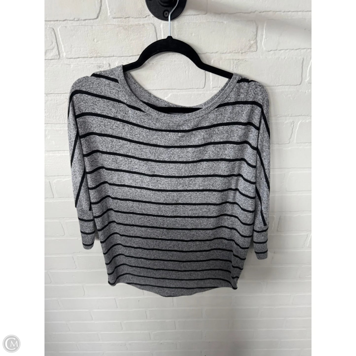 Top 3/4 Sleeve By Market & Spruce In Black & Grey, Size: S