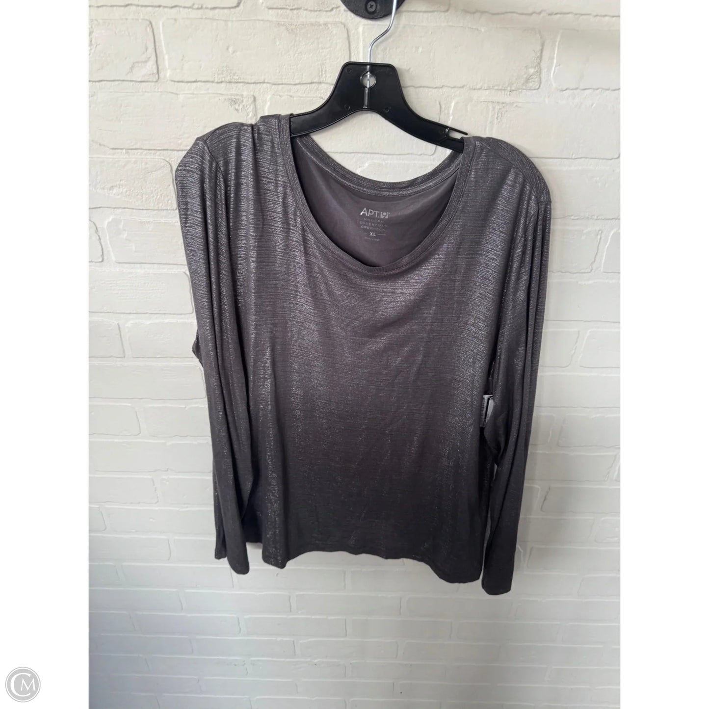 Top Long Sleeve Basic By Apt 9 In Grey, Size: Xl