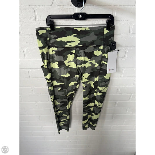 Athletic Leggings By Lululemon In Green & Grey, Size: 14