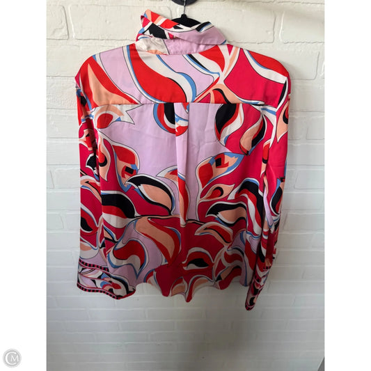 Top Long Sleeve By Rachel Zoe In Red & White, Size: L
