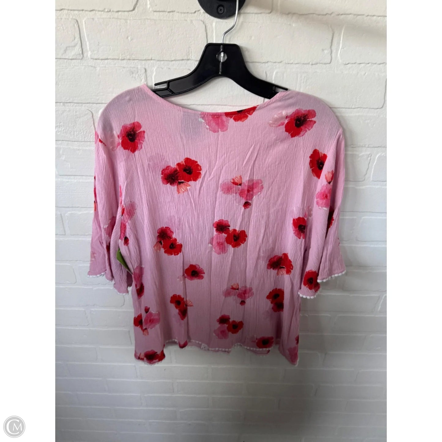 Top Short Sleeve By Bobeau In Pink, Size: L