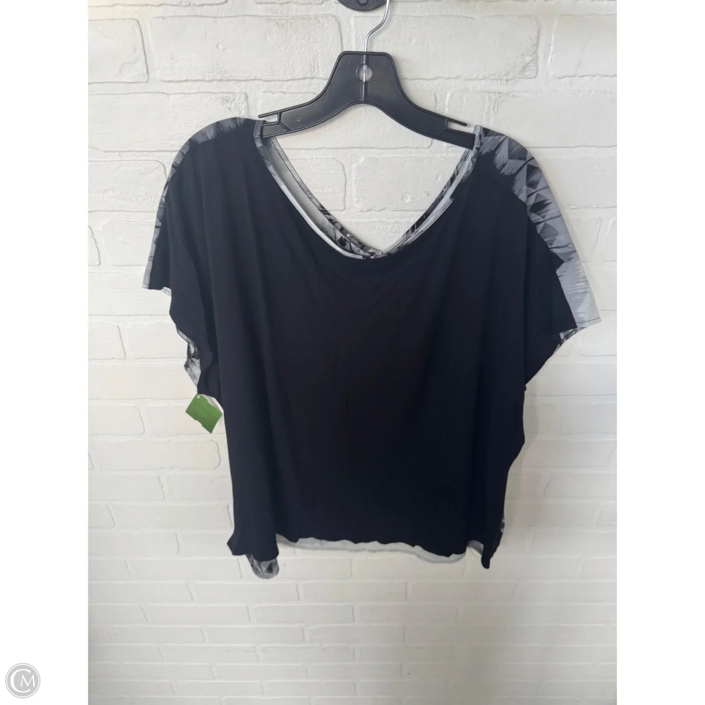 Top Sleeveless By Apt 9 In Black & Grey, Size: 2x