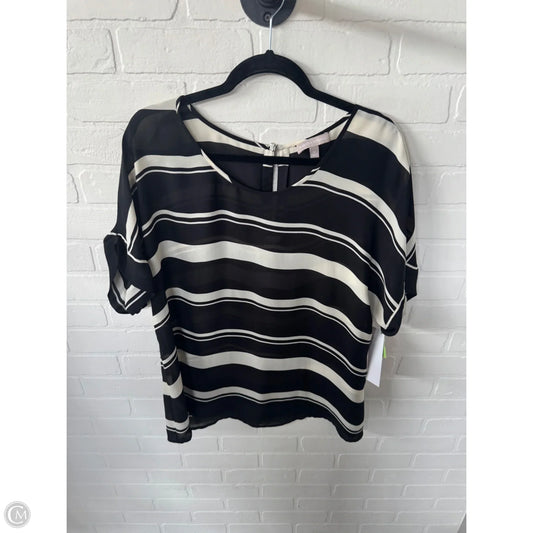 Top Short Sleeve By Banana Republic In Black & Cream, Size: Xl