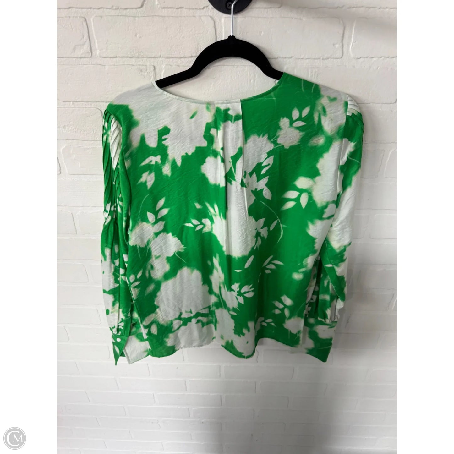 Top Long Sleeve By Simply Vera In Green & White, Size: S