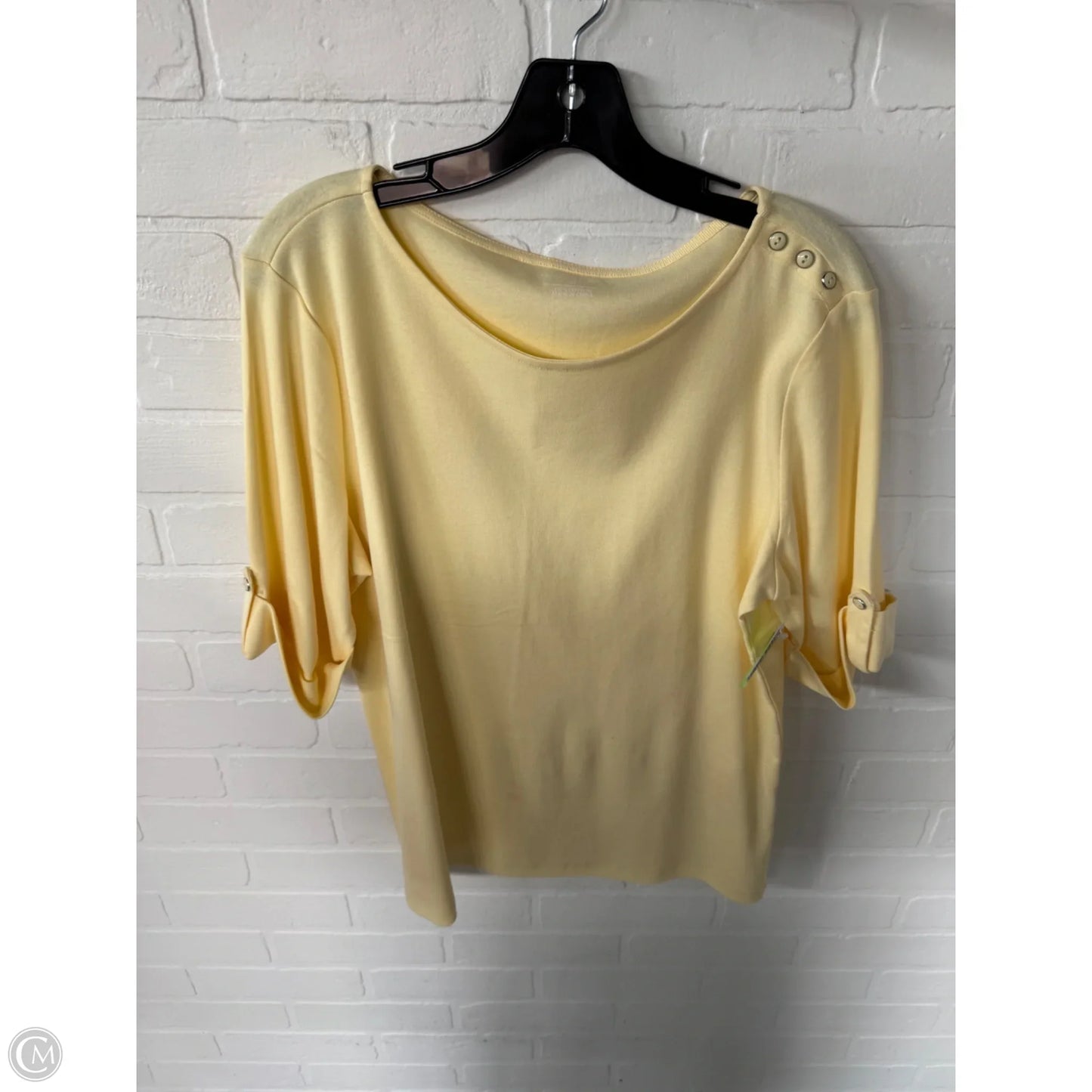 Top Short Sleeve By Christopher And Banks In Yellow, Size: Xl