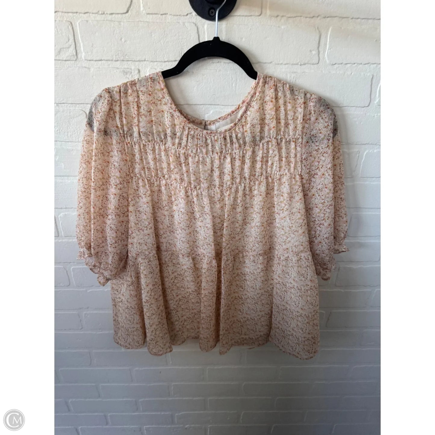 Top Short Sleeve By Melloday In Peach, Size: L