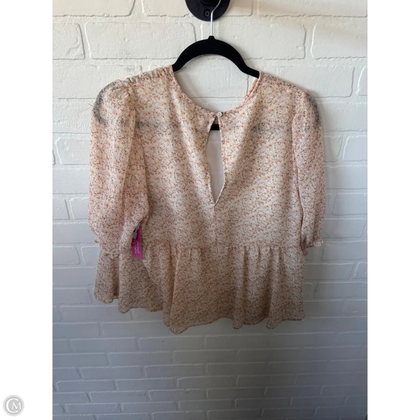 Top Short Sleeve By Melloday In Peach, Size: L