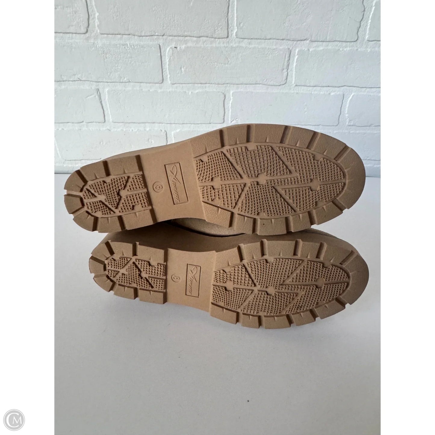 Boots Ankle Heels By Cme In Tan, Size: 8