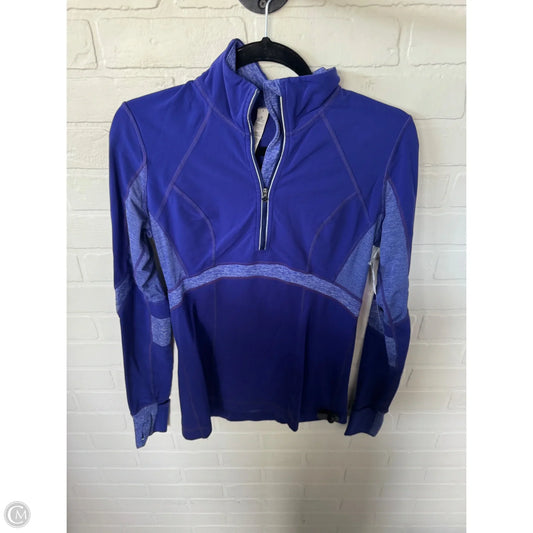 Athletic Top Long Sleeve Collar By Lululemon In Blue, Size: M