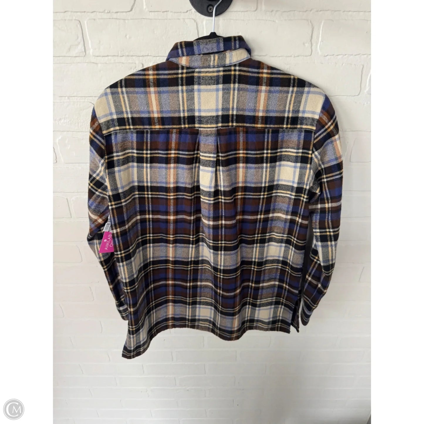 Top Long Sleeve By Madewell In Brown & Cream, Size: Xs