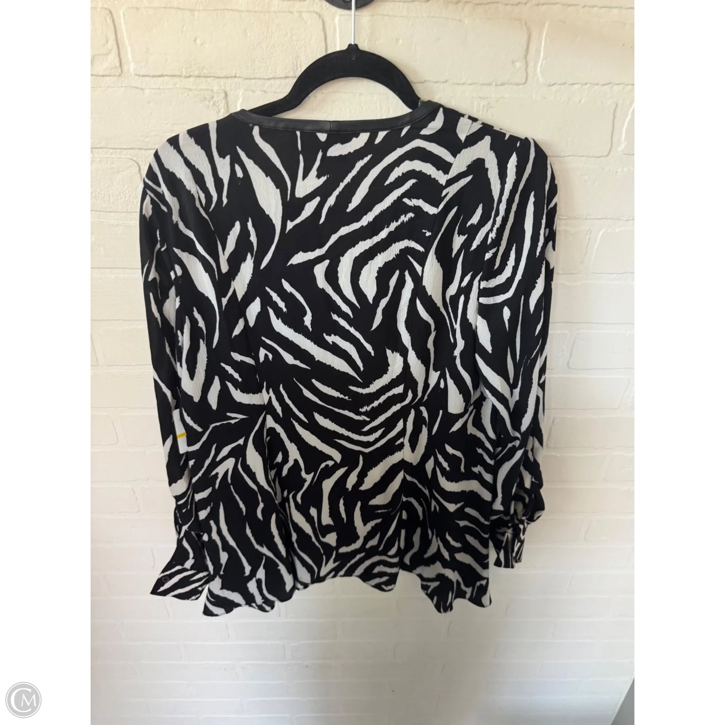 Top Long Sleeve By Rafaella In Black & White, Size: M
