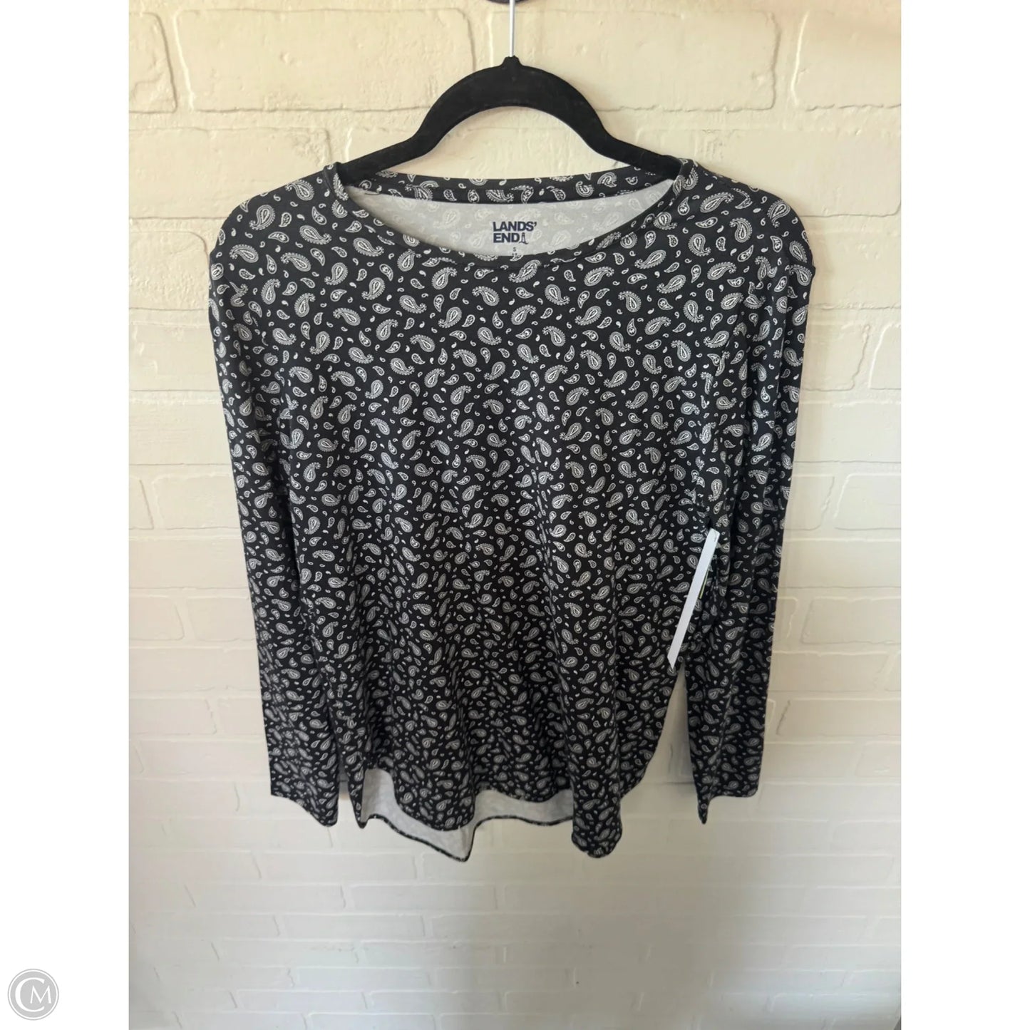Top Long Sleeve By Lands End In Black & White, Size: S