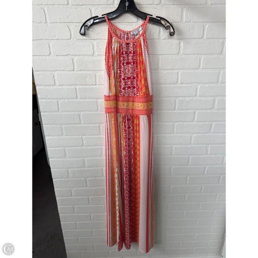 Dress Casual Maxi By London Times In Orange & White, Size: S