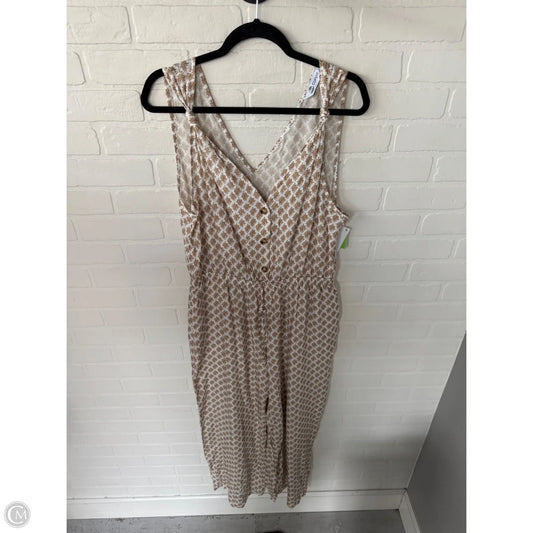 Jumpsuit By Cupshe In Tan & White, Size: Xl