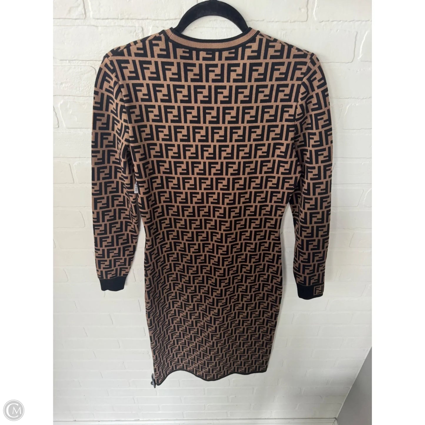 Dress Luxury Designer By Fendi In Black & Brown, Size: 6