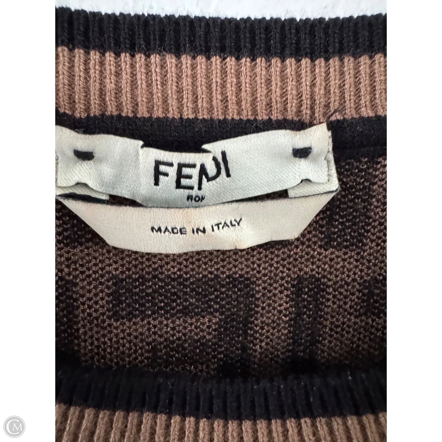 Dress Luxury Designer By Fendi In Black & Brown, Size: 6