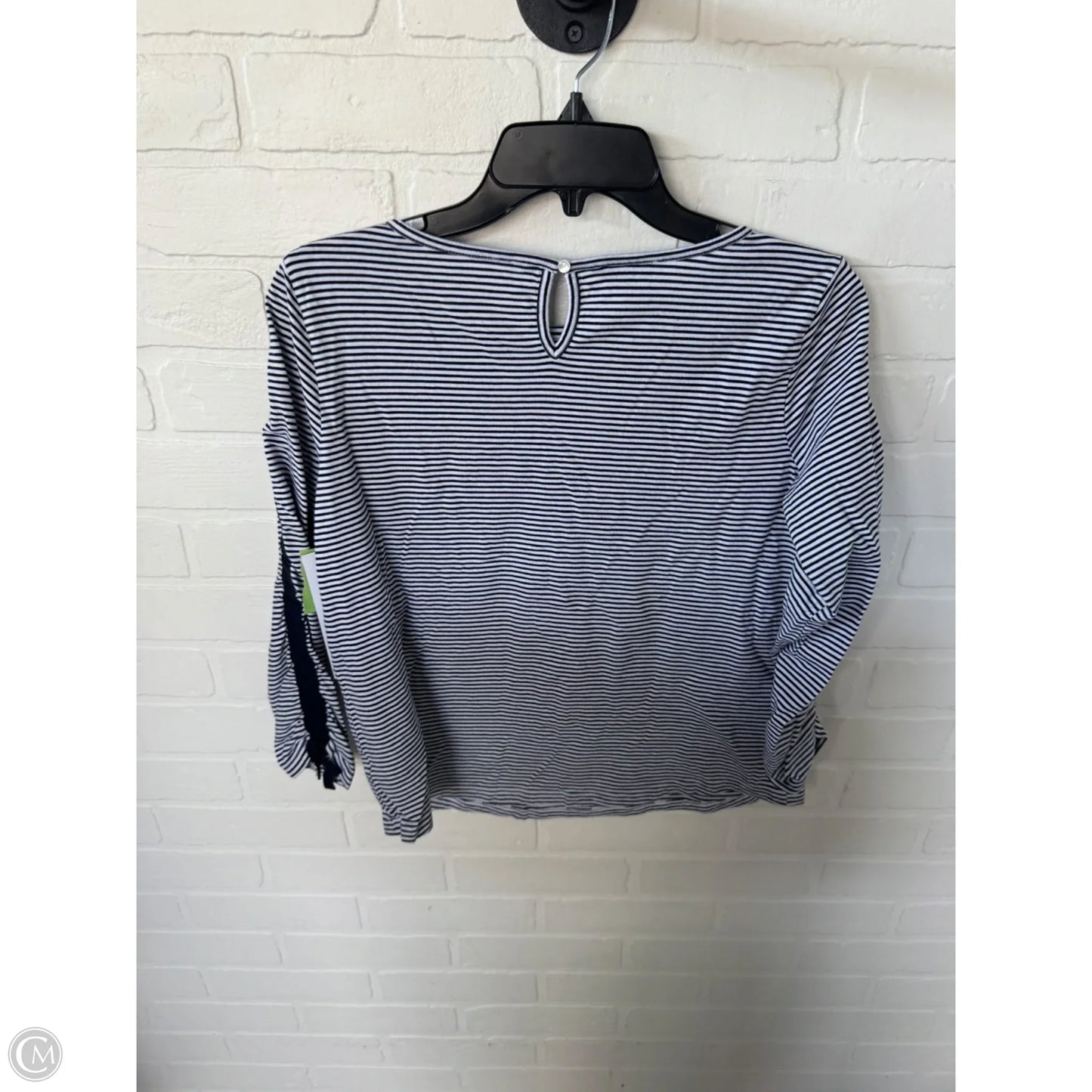 Top Long Sleeve By Talbots In Blue & White, Size: Mp