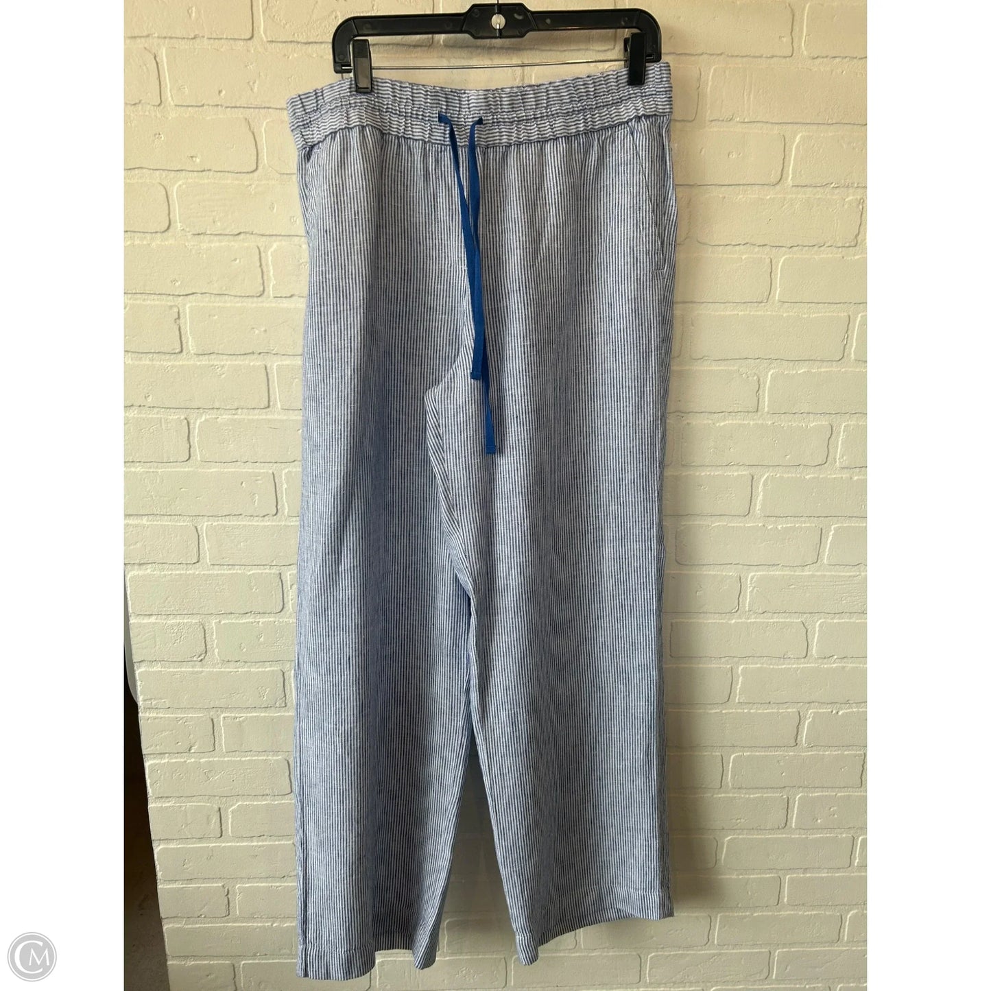 Pants Linen By Talbots In Blue & White, Size: 12