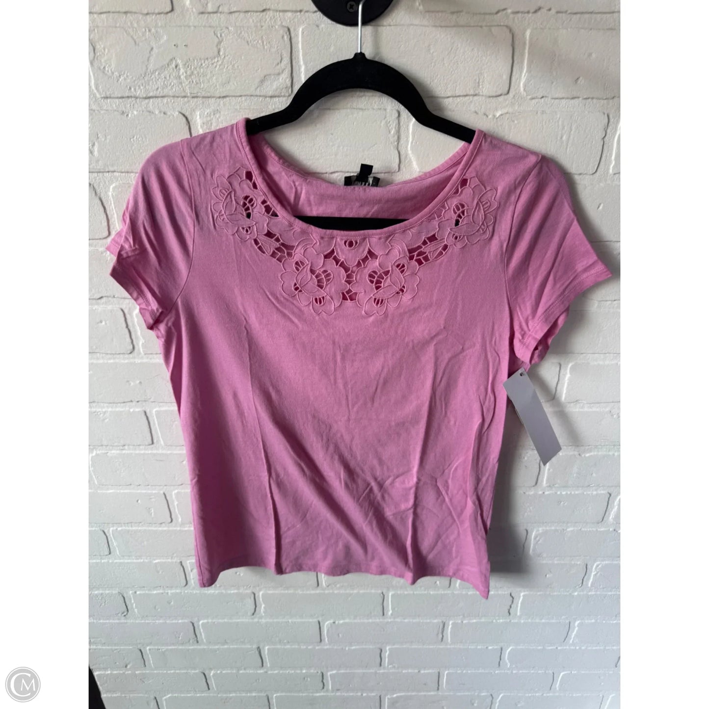 Top Short Sleeve Basic By Talbots In Pink, Size: M