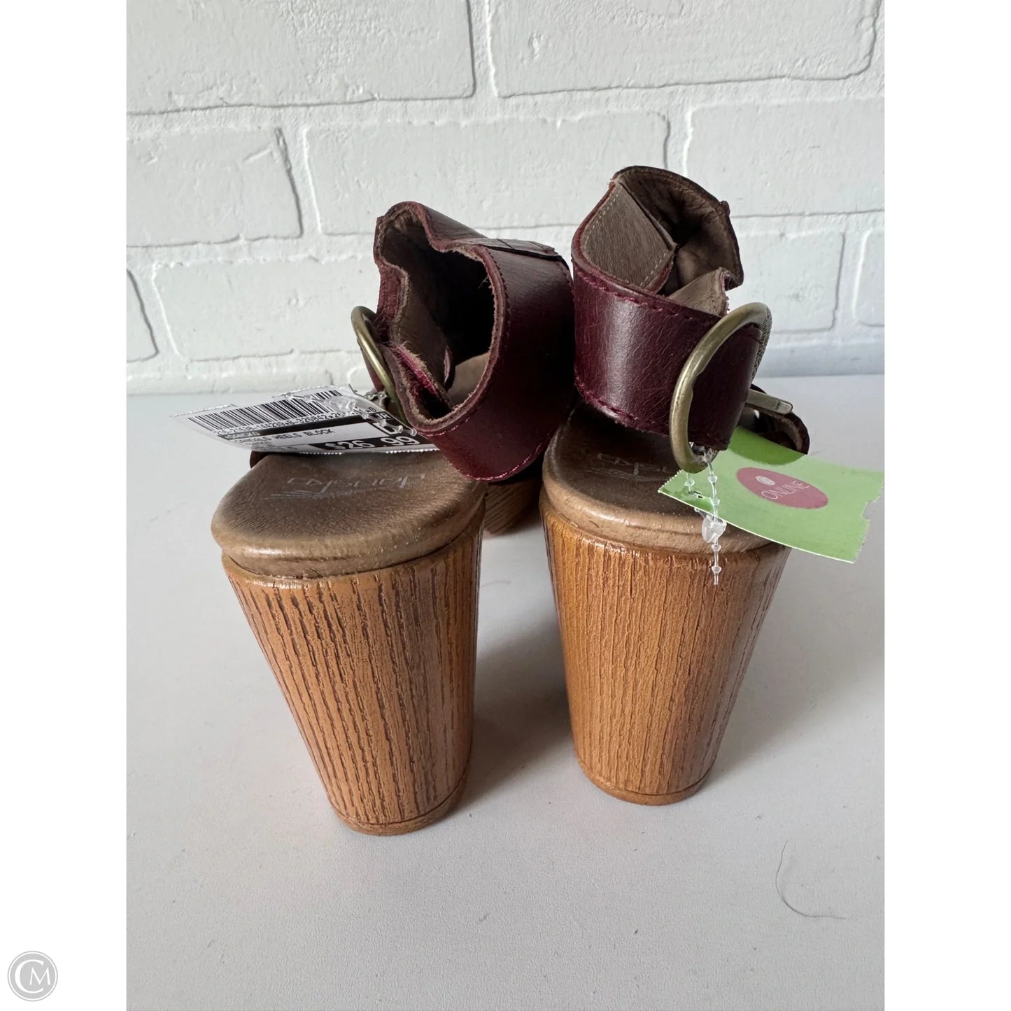 Sandals Heels Block By Dansko In Maroon, Size: 7.5