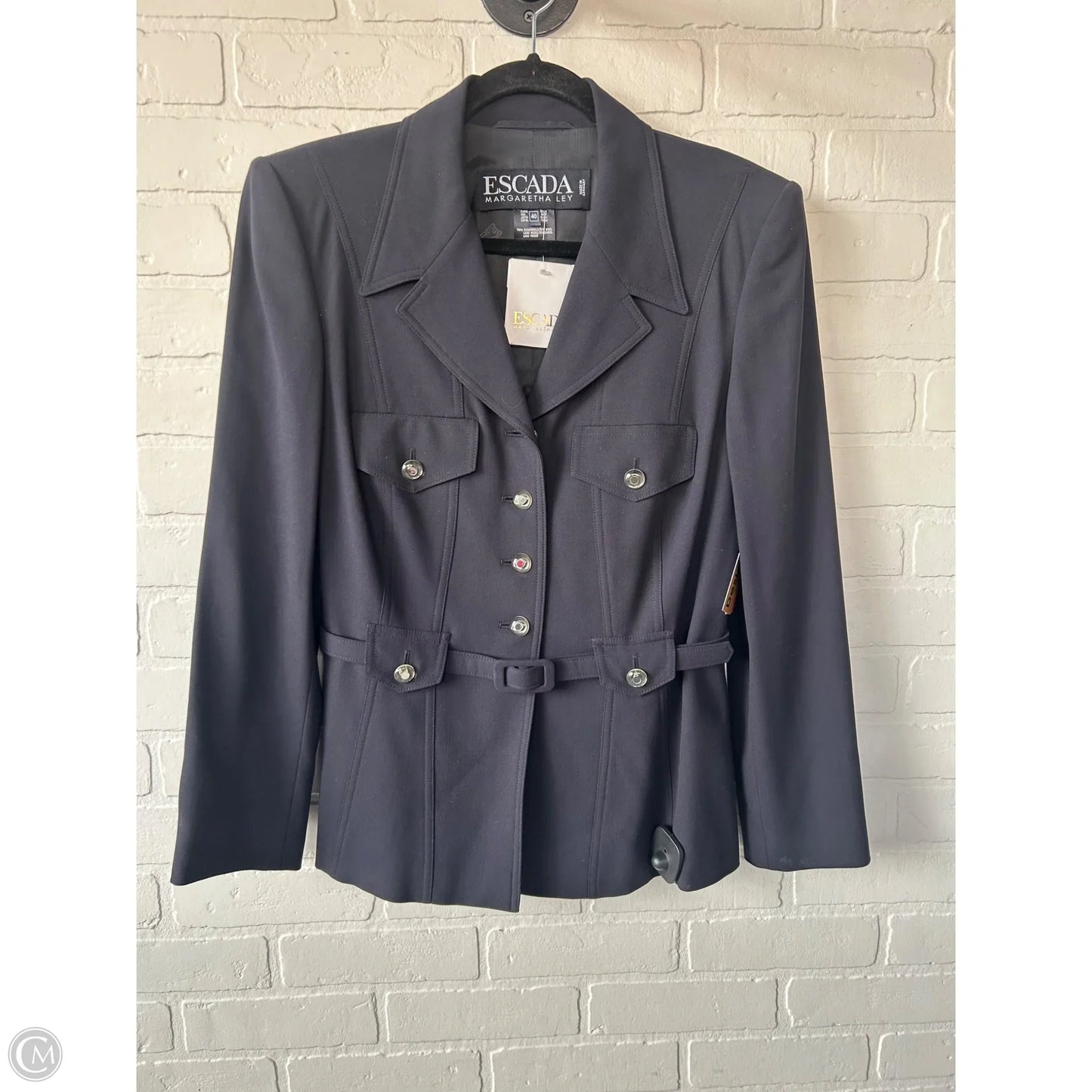 Blazer Designer By Escada In Navy, Size: M