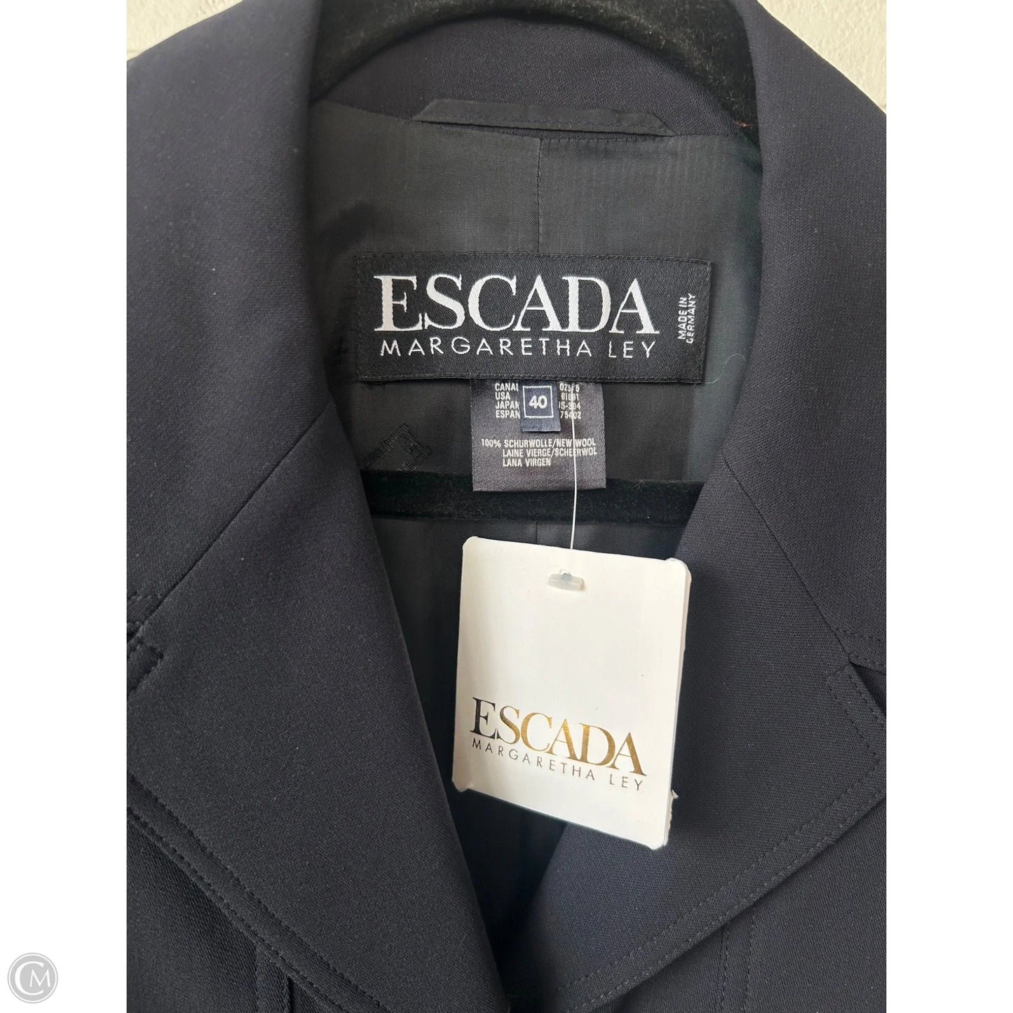 Blazer Designer By Escada In Navy, Size: M