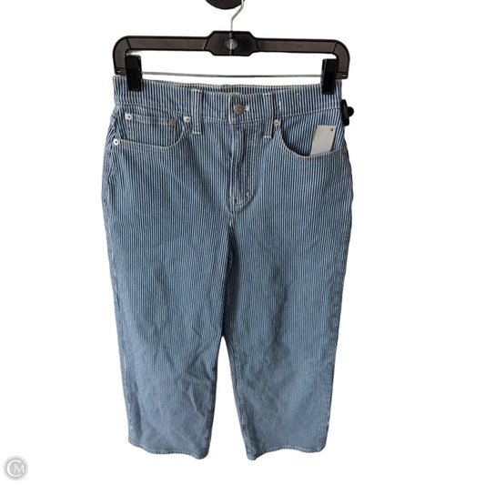 Jeans Wide Leg By Madewell In Blue & White, Size: 2