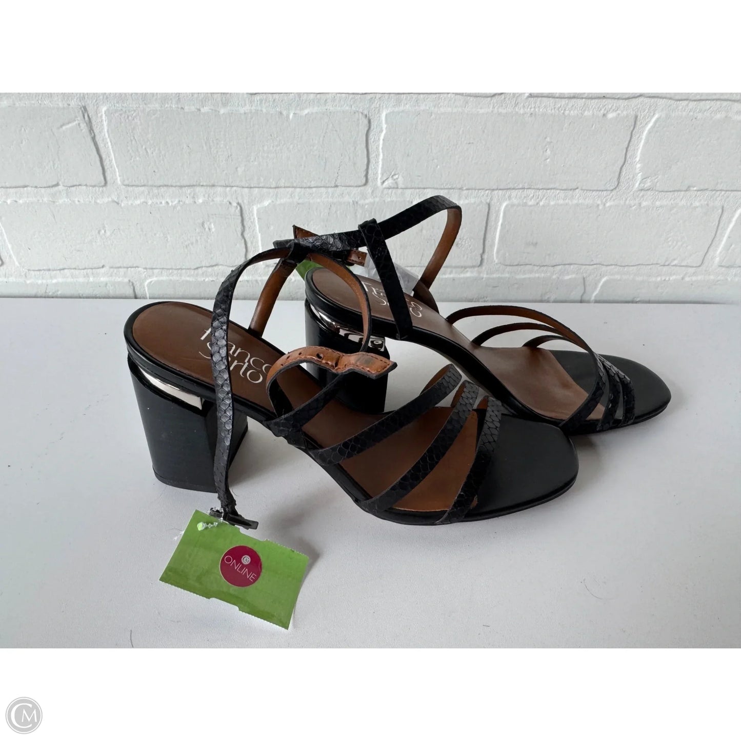 Sandals Heels Block By Franco Sarto In Black, Size: 8
