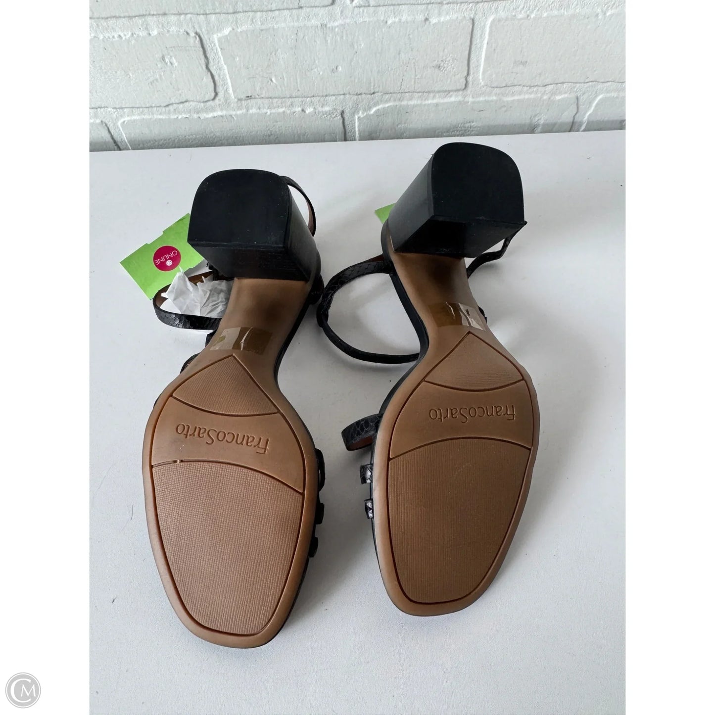 Sandals Heels Block By Franco Sarto In Black, Size: 8