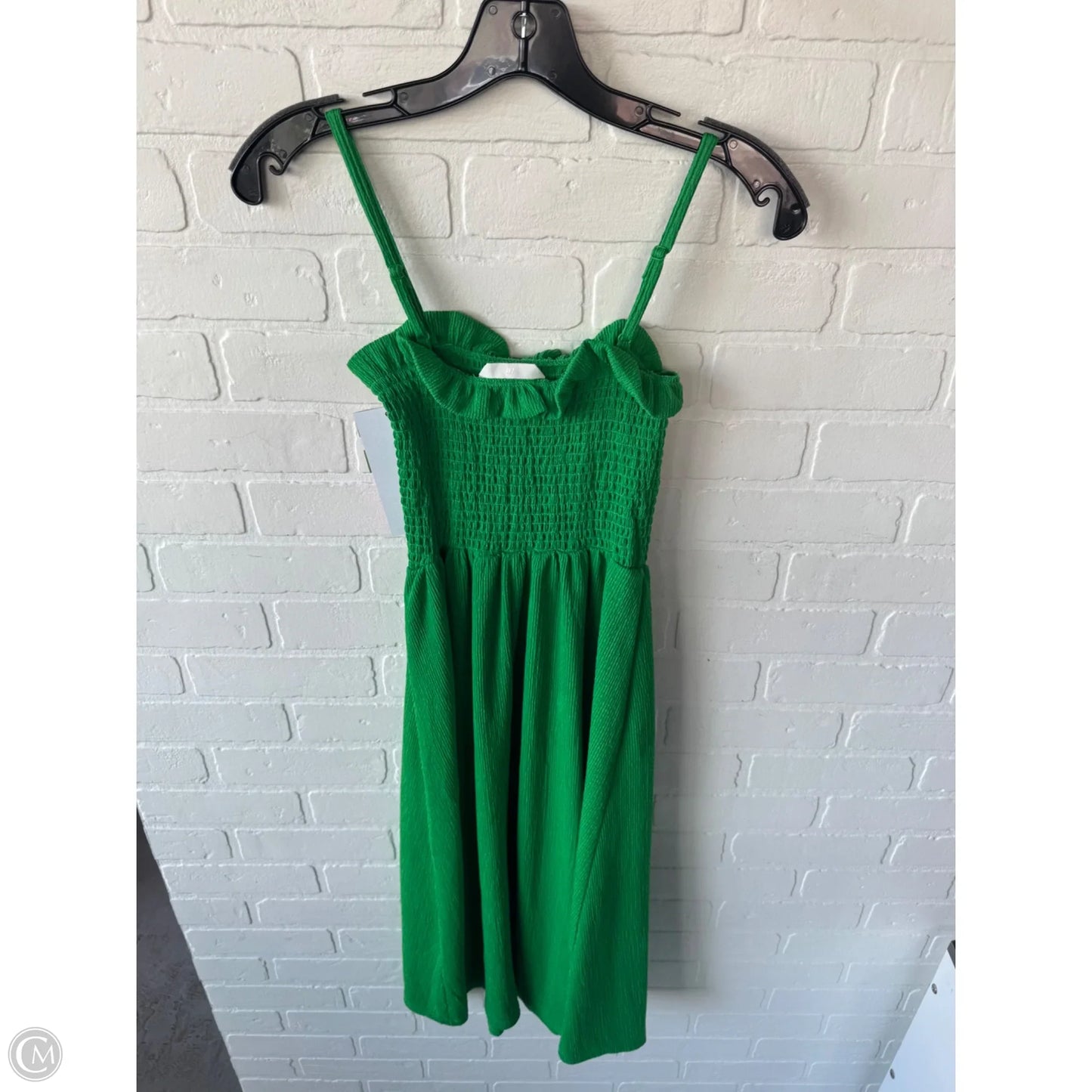 Dress Casual Midi By H&m In Green, Size: Xs