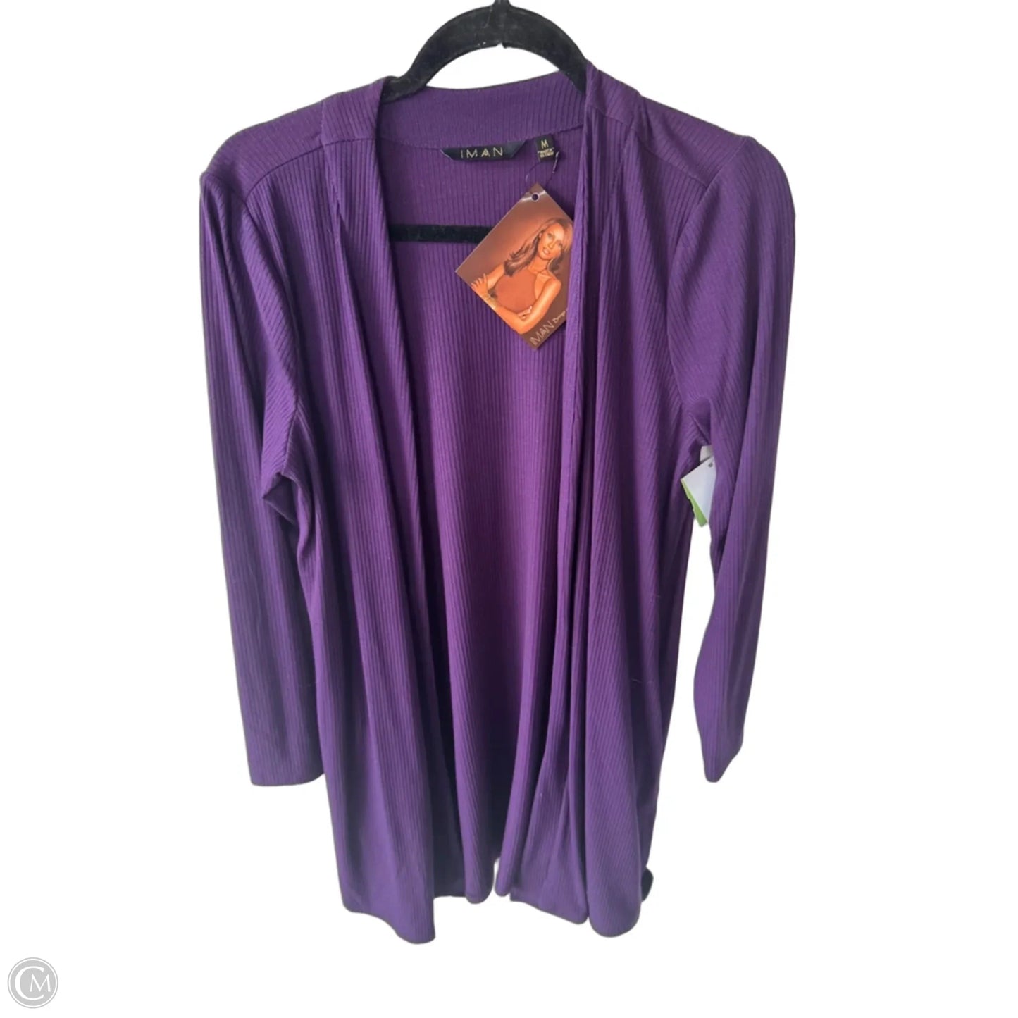 Sweater Cardigan By Iman Hsn In Purple, Size: M