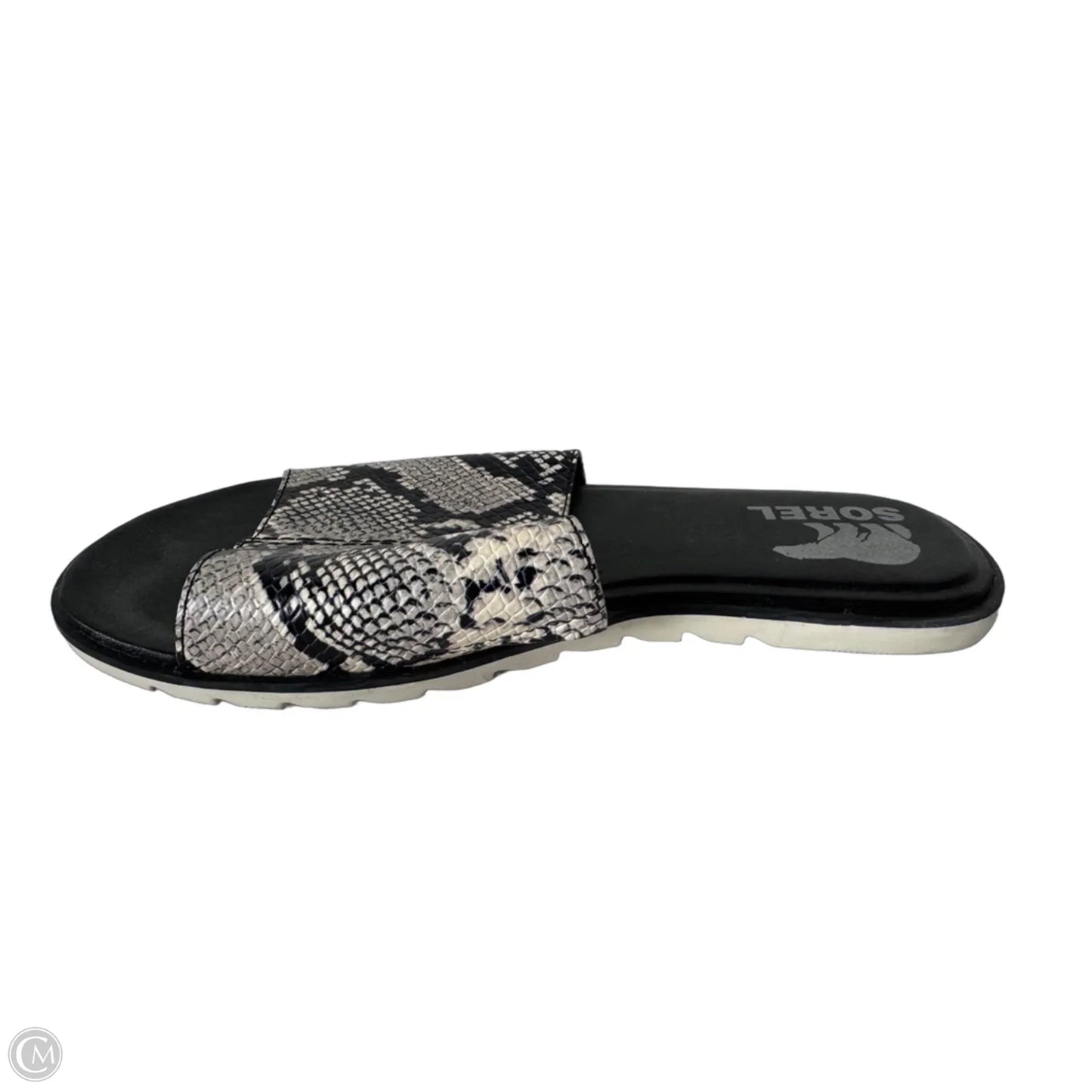 Sandals Flats By Sorel In Black & Cream, Size: 8