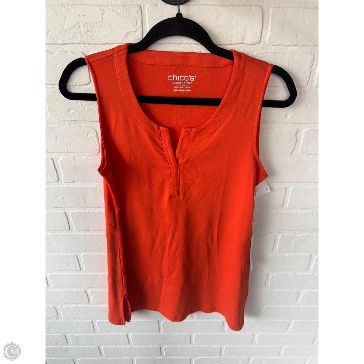 Top Sleeveless By Chicos In Orange, Size: S