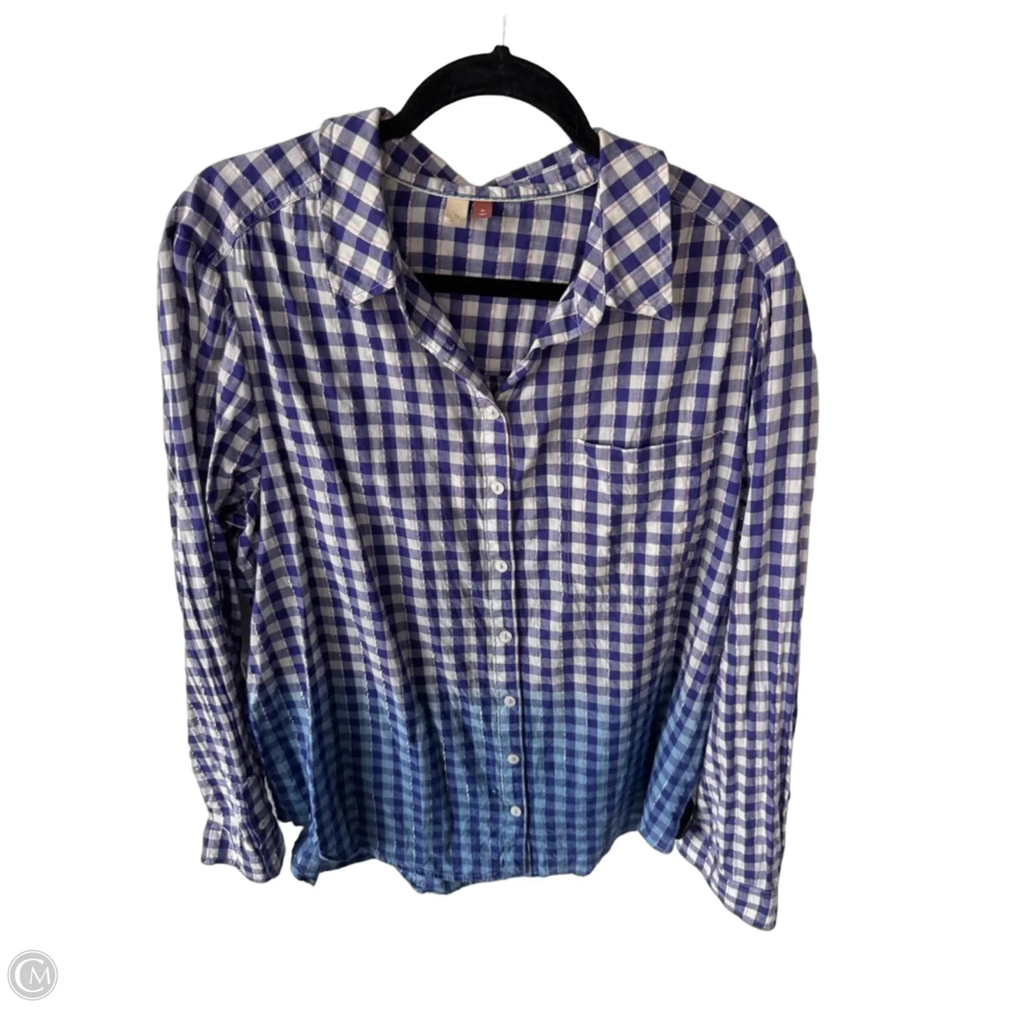 Top Long Sleeve By Pilcro In Purple & White, Size: Xl
