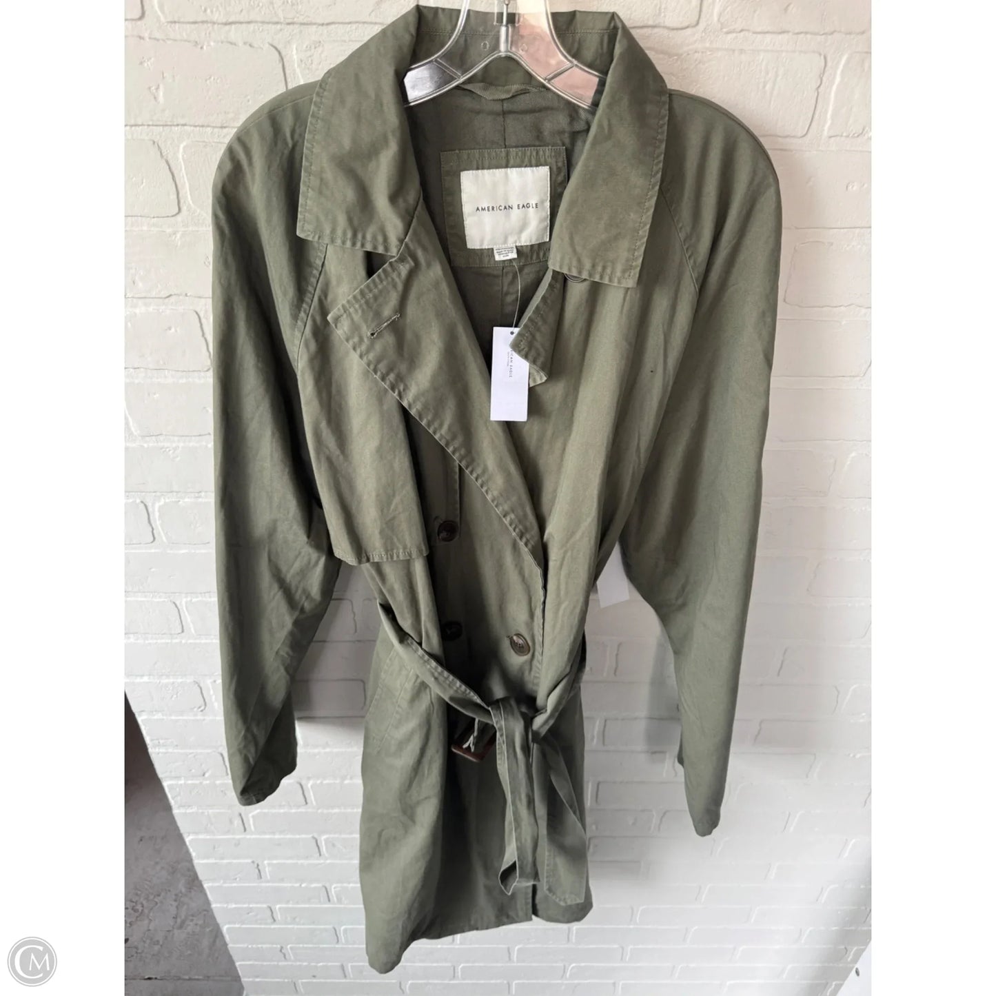 Coat Trench Coat By American Eagle In Green, Size: Xxl