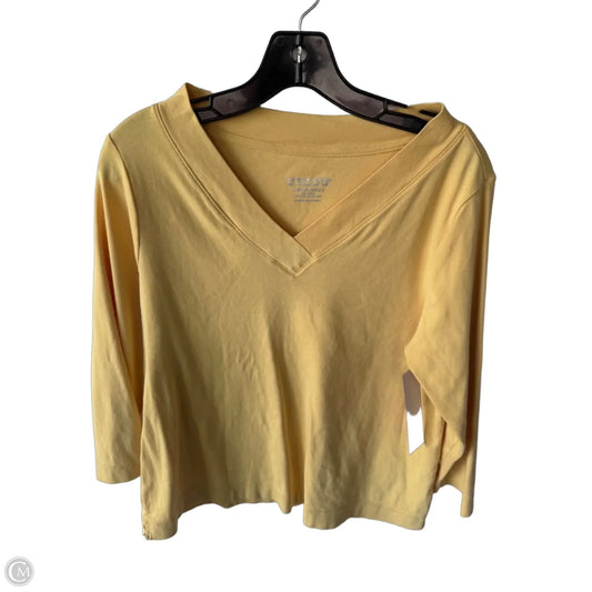 Top 3/4 Sleeve Basic By Chicos In Yellow, Size: L