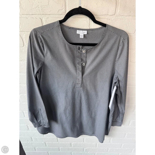 Top Long Sleeve By J. Jill In Black & White, Size: M